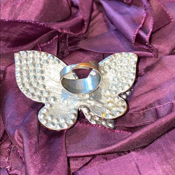 Purple Rhinestone Butterfly 🦋 Ring - Picture 2 of 2